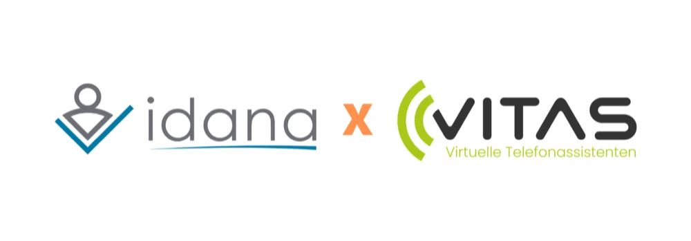 Logo von Idana neben dem Logo von VITAS, Virtuelle Telefonassistenten