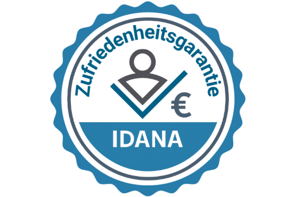 Idana Zufriedenheitsgarantie Siegel